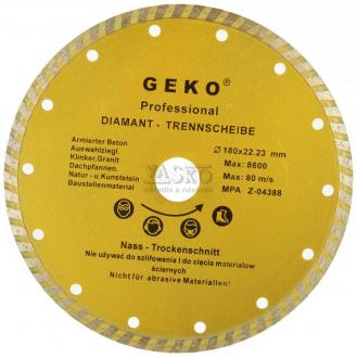 Diamantový kotúč TURBO 180 x 22 x 2,9 mm, celistvý segment, GEKO