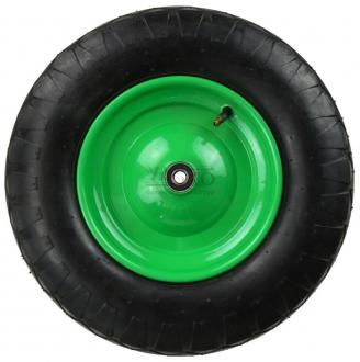 Nafukovacie koleso s ložiskami, otvor 12 mm, priemer 39 cm, šírka 8,5 cm, zelené, s oskou